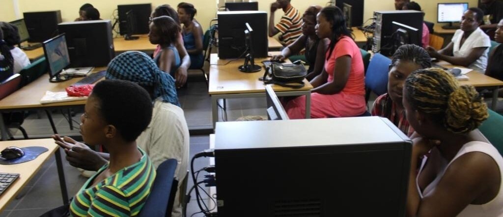 Students using free internet